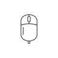 Computer wireless mouse line icon concept. Computer wireless mouse vector linear illustration, symbol, sign Royalty Free Stock Photo