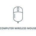 Computer wireless mouse line icon, vector. Computer wireless mouse outline sign, concept symbol, flat illustration Royalty Free Stock Photo