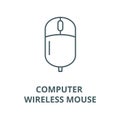 Computer wireless mouse vector line icon, linear concept, outline sign, symbol Royalty Free Stock Photo