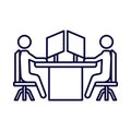computer, work table, stuff, office stuff group working icon Royalty Free Stock Photo