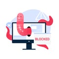 Computer Worm Attack Blocked Warning Vector Art Royalty Free Stock Photo