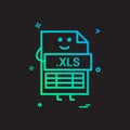 Computer xls file format type icon vector design Royalty Free Stock Photo