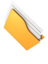 Computer yellow folder icon on white background