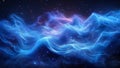 Computergenerated image of a blue and purple nebula in the atmosphere