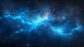 Computergenerated image of an electric blue galaxy in space