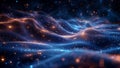 Computergenerated image of an electric blue and orange wave in space Royalty Free Stock Photo
