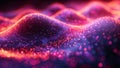 A computergenerated image of purple waves of particles in the atmosphere