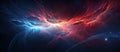 Computergenerated image of red and blue nebula in space