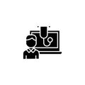 Computerized diagnostics black icon concept. Computerized diagnostics flat vector symbol, sign, illustration.