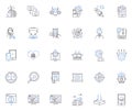 Computerized systems line icons collection. Automation, Programming, Software, Database, Algorithm, Nerk, Interface Royalty Free Stock Photo