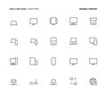 Computers, bold line icons, minimal version