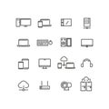 Computers and devices line icons set Royalty Free Stock Photo