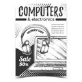 Computers And Electronics Advertise Banner Vector