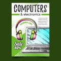 Computers And Electronics Advertise Banner Vector