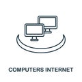 Computers Intranet line icon. Element sign from networking collection. Computers Intranet outline icon sign for web Royalty Free Stock Photo