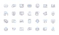 Computers line icons collection. Keyboard, Mouse, Monitor, Processor, Graphics, Memory, Hard drive vector and linear