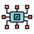 Computers on the local network icon color outline vector Royalty Free Stock Photo