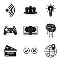 Computers progress icons set, simple style Royalty Free Stock Photo