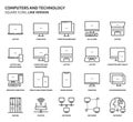 Computers and technology, square icon set