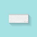 Computier keyboard in a flat style. Typing. Letters and numbers. Vector illustration.