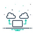 Mix icon for Computing Cloud, data and communication Royalty Free Stock Photo