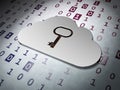 Computing concept: Cloud Whis Key on Binary Code backgrou Royalty Free Stock Photo