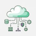 Computing concept illustration featuring a stylized cloud symbol Royalty Free Stock Photo