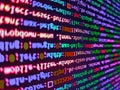 Computing, cyberspace , future and innovation concept. Web developer programmer monitor screen display. Tensorflow AI concept. SEO Royalty Free Stock Photo