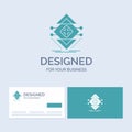 Computing, data, infrastructure, science, structure Business Logo Glyph Icon Symbol for your business. Turquoise Business Cards Royalty Free Stock Photo