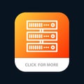 Computing, Data, Storage, Network Mobile App Button. Android and IOS Line Version Royalty Free Stock Photo