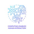 Computing enabled human interaction blue gradient concept icon