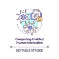 Computing enabled human interaction concept icon