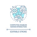 Computing enabled human interaction turquoise concept icon