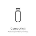 Computing icon vector from web design and programming collection. Thin line computing outline icon vector illustration. Outline,