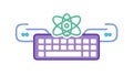 Computing Power & Atomic Science Integration, vector design Generative AI Royalty Free Stock Photo