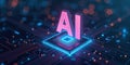Computing power through high-performance processors for calculation with artificial intelligence, efficiency of algorithms Royalty Free Stock Photo