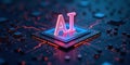 Computing power through high-performance processors for calculation with artificial intelligence, efficiency of algorithms Royalty Free Stock Photo