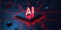 Computing power through high-performance processors for calculation with artificial intelligence, efficiency of algorithms Royalty Free Stock Photo