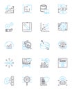 Computing power linear icons set. Computation, Processing, Cycles, Performance, Parallelism, Algorithms, Efficiency line