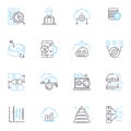 Computing power linear icons set. Computation, Processing, Cycles, Performance, Parallelism, Algorithms, Efficiency line