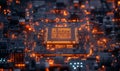 Computing processor, CPU, microchip, and electronic circuit board,Computer Digital Background Royalty Free Stock Photo