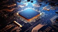 Computing processor, CPU, microchip, and electronic circuit board,Computer Digital Background Royalty Free Stock Photo