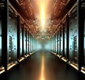 Hallway of fictional servers Royalty Free Stock Photo