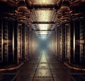 Hallway of fictional servers Royalty Free Stock Photo