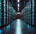 Hallway of servers Royalty Free Stock Photo