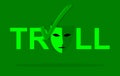 Computing. Trolls poster design, danger. Harmful. Online attack. Serious social problem. Royalty Free Stock Photo