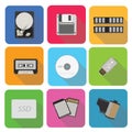 Computor icons in flat design Royalty Free Stock Photo
