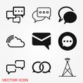 Comunication icon. Data Comunication Icon Collection icon vector Royalty Free Stock Photo