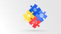 Comunication technology jigsaw icon Royalty Free Stock Photo