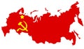 Comunist USSR map Royalty Free Stock Photo